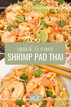 quick and easy shrimp pad thai noodle salad