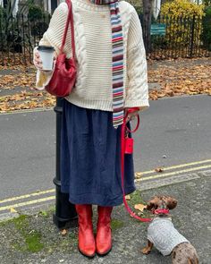 Whimsical Teacher Outfit, Cozy Feminine Aesthetic, Colorful Boots Outfit, Wide Headband Outfit, Vintage Holiday Outfit, Washington State Outfits, Long Plaid Coat Outfit, Winter Cozy Outfits, Cozy Aesthetic Outfits