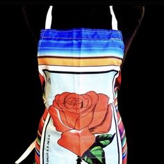 Handmade apron with La Loteria images with La Rosa with two front pockets. #aprons #laloteria #mexico #handmade #mexicanloteria Handmade Apron, Handmade Aprons, Women's Accessories, Apron, Mexico