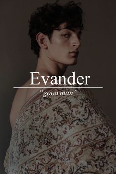 an image of a man in a shawl with the words evander on it