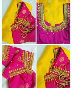 Here Are The Latest Designs For Bridal Blouses With Maggam Work. The Maggam Work With Kundan, Thread And Spring Can Be Customised Along With The Cloth Color You Want To Choose. Having These Kind Of Maggam Work Blouses Is Very Trendy For Traditional Gatherings And Poojas. This Enhances The Beauty Of Any Saree When This Is Teamed Up With Different Kind Of Maggam Designs. The Combination Of Aari And Zardosi Works Make This Maggam Designs Look Very Elegant And Beautiful. We Customize The Blouse As P Maggam Work Blouse Designs Latest, Work Blouse Designs Latest, Blouse Aari Work, Kids Party Wear Dresses, New Blouse Designs, Maggam Work Blouses