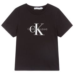 Luxury Tops, Bling Phone Cases, Kids Collection, Calvin Klein Black, Black T Shirt, Calvin Klein Jeans, T Shirt Design, Girls Tshirts, Logo Print