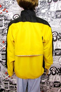 "black yellow Windbreaker Jacket womens Clothing yellow Jacket athletic Clothing 90s Sport Coat Sports Jacket Windbreaker athletic jackets L height of the woman in the photo - 180 cm Please refer to photos for details of condition. Condition: used, signs of age and wear see pictures Measurements: Length: 66 cm/ 26 \" Sleeve from the neck: 68 cm/26.8\" Bust: 112 cm/44.1\"\" Hips: 100 cm/43.3 \" Size L note The color on the pictures may vary due to monitor settings and light reflections. Ready to Hooded Yellow Windbreaker For Streetwear, Yellow Hooded Windbreaker For Streetwear, Yellow Long Sleeve Windbreaker For Streetwear, Functional Yellow Outerwear For Sports, Yellow Functional Sports Outerwear, Functional Yellow Sports Outerwear, Functional Yellow Windbreaker For Streetwear, Yellow Long Sleeve Track Jacket For Outdoor, Yellow Sporty Track Jacket For Streetwear