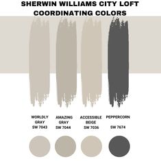 the color scheme for sherylin williams city loft coordinating colors, including black and white