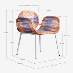 an image of a chair with measurements