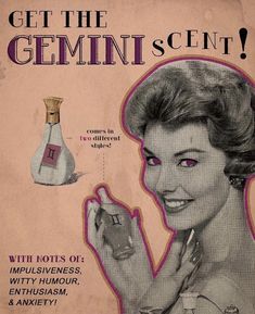 an old advertisement for the perfume company with a woman's face and hand holding a bottle