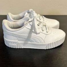 A Brand New Pair Of Sneakers Without Original Box! There Is No Damage (Rips,Snags,Stains,Etc) Reasonable Offers Accepted Instantly! Bundle & Save! Bundle Deals Will All Arrive In The Same Package. Items Are Pallet Pulls And May Have Sticker Residue Or Missing The Original Stickers! Products Are Not Used!! Shipping Is By Weight And The Prices Are Preset By The Selling Platform. All Clothing Is Washed Unless They’re New With Tags Then They Are Disinfected. Synthetic Skate Shoes With Puma Logo, Puma Logo Synthetic Skate Shoes, White Puma Skate Shoes With Round Toe, White Puma Logo Skate Shoes With Round Toe, Puma Carina, Shoes Puma, Puma White, Puma Shoes, Pumas Shoes