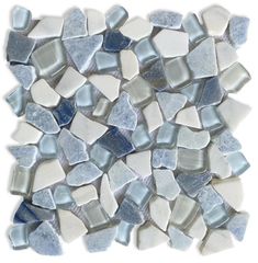 ELY Pebble Royal Sapphire 12'' x 12' Blue Pebble Shower Floor, Ice Blue Ii Pebble Marble Mosaic, Pebble Stone Shower Floor Coastal, Bati Orient Pebble Mosaic, Blue Mosaic Tile Bathroom Tilebar, Ledger Stone, Containers For Sale, Pebble Tile, Tile Trim