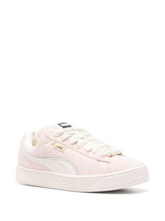 Find PUMA Suede Xl Sneakers on Editorialist. light pink suede round toe logo-embossed tongue Formstrip logo logo print to the side branded heel counter padded ankle branded insole full lining flat rubber sole corded lace front lace-up fastening We've partnered with Good On You — an independent agency that rates how brands perform in relation to their impact on the planet, people and animals, with a multi-criteria rating simplified to a five points scale. In order to be awarded our conscious label, larger brands need to score a minimum of four out of five ('Good'), while smaller brands must score at least three out of five ('It's a start'). This item comes from a brand rated four out of five ('Good') by Good on You at the time it was added on FARFETCH. Please note, this is a brand-level rat Pink Sneakers With Logo-print Tongue, Comfortable Pink Sneakers For Streetwear, Suede Sneakers With Embossed Logo And Round Toe, Suede Sneakers With Embossed Logo, Pink Suede Sneakers With Textured Sole, Sporty Pink Sneakers With Embossed Logo, Pink Sneakers With Embossed Logo For Streetwear, Pink Suede Sneakers With Round Toe, Pink Suede Low-top Sneakers