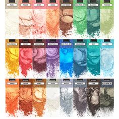 the color chart for different pigments