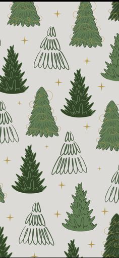 green christmas trees on a white background