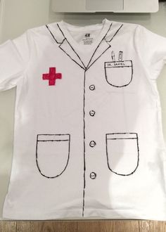 a white shirt with a red cross on it