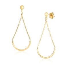 Buy LOVCIA Luxury Classic 14k Yellow Gold Chain Bar Drop Earrings Chain Drop Earrings, Metal Heart, Yellow Gold Chain, Gold Earrings Dangle, Chain Earrings, Pricing Jewelry, Silver Bracelets, Silver Necklaces, Gold Chains