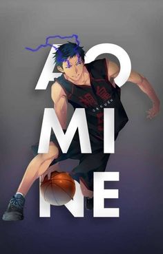 an image of a basketball player with the words ao mi ne on it's back