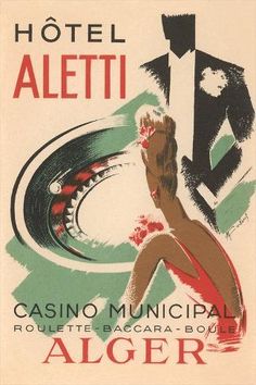 an advertisement for the casino municipal alger, from 1932 - 1950 poster art print