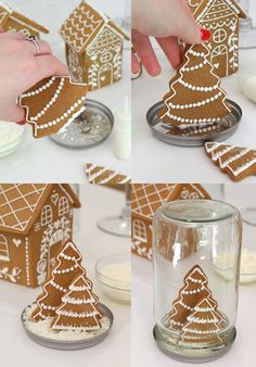 the process of making gingerbread house cookies