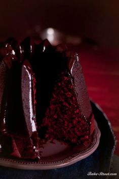 a slice of chocolate cake on a plate