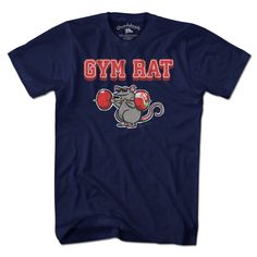 Gym Rat T-Shirt Looking to get into shape while keeping your sense of humor intact? Show those bodybuilders at the gym who's boss with this hilarious gym rat t-shirt. Funny Text Short Sleeve T-shirt For Gym, Sporty T-shirt With Funny Text For Sports, Short Sleeve Gym T-shirt With Funny Text, Funny Sports T-shirt With Graphic Print, Sporty Workout T-shirt With Funny Text, Graphic Tee T-shirt With Funny Text For Gym, Graphic Tee With Funny Text For Sports, Graphic Tee With Funny Text For The Gym, Pre-shrunk Graphic Tee For Training