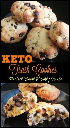 keto irish cookies perfect sweet and salty combo on a black plate with text overlay that reads keto irish cookies perfect sweet and salty combo