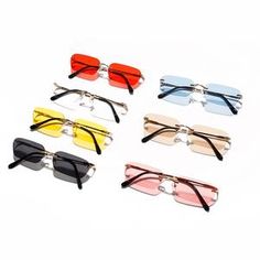 Rimless Rectangle Sunglasses Rimless Frames, Heart Shaped Sunglasses, Acrylic Frames, Rimless Sunglasses, Rectangle Sunglasses, Urban Exploration, Jewelry Cleaner, Pink Beige, Summer Accessories