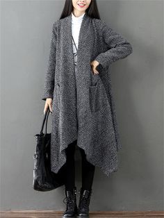 Description Product ID: TP2033167 Material: Polyester Pattern: Solid Sleeve: Long Sleeve Closure Type: Open Front Season: Spring, Autumn, Winter Style: Trendy Occasion: Dating, Daily, Vacation Package included: 1* Jacket Size Chart (Asian Size): Please allow 1-3 cm measured error. Size Length Chest Shoulder Sleeve Length M 112cm | 44.1 in 102cm | 40.2 in 38cm | 15.0 in 57cm | 22.4 in L 114cm | 44.9 in 106cm | 41.7 in 39cm | 15.4 in 58cm | 22.8 in XL 116cm | 45.7 in 108cm | 42.5 in 40cm | 15.7 in Casual Cardigan With Asymmetrical Hem For Fall, Casual Outerwear With Asymmetrical Hem For Fall, Casual Asymmetrical Hem Outerwear For Fall, Oversized Outerwear With Asymmetrical Hem For Fall, Black Asymmetrical Hem Outerwear For Fall, Long Trench Coat Women, Trench Coats Women Long, Jackets Fashion Casual, Ladies Jackets