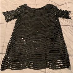 Nwt Black Sequin Minidress Or Long Tunic- Vicky And Lucas Sz S Black Sequin Stretch Dress, Black Sequin Mini Dress For Summer, Black Mini Dress With Sequins For Summer, Casual Black Dresses For Party Season, Lucas Black, Sheer Mini Dress, Ditsy Floral Dress, Mini Cami Dress, Lace Pink Dress