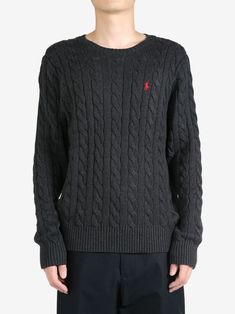 Find RALPH LAUREN Poo Pony Jumper on Editorialist. dark grey cotton cable knit signature Polo Pony motif round neck long sleeves straight hem Polo Pony, Knitwear Men, Ralph Lauren Polo, Grey Cotton, Cable Knit, Polo Ralph, Dark Grey, Knitted Sweaters, Polo Ralph Lauren