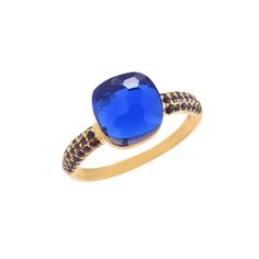 Blue Sapphire Ring Tiny Blue Sapphire Gemstone 925 Sterling Silver Ring For Women Three Micron Gold Plating Product Detail :-- Metal :- 925 Sterling Silver Gemstone :- Created Blue Sapphire And Blue Sapphire Main stone creation :- Created  Ring Size :- Choose Variation Metal Purity : 925 parts per 1000 Wholesale requests are welcome. **Please see our policies section for shipping and return information. Feel free to contact me with any questions or request Silver Ring For Women, Blue Sapphire Gemstone, Blue Sapphire Ring, Blue Sapphire Rings, Sapphire Gemstone, Ring For Women, Rings Statement, Gold Plating, 925 Sterling Silver Ring