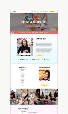 the website for press and media kit, which is designed to look like an image