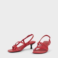 Red Leather Strappy Design Adjustable Slingback Strap 47mm Heels Leather Insoles Red Low Heel Slingback Pumps For Summer, Red Heel Strap Slingback Sandals For Spring, Red Slingback Sandals With Heel Strap For Spring, Red Low Heel Slingback Sandals For Summer, Red Slingback Sandals For Spring, Vagabond Shoes, Clogs Heels, Neutral Shoes, Cream Shoes