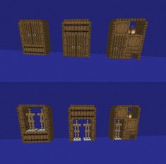 four different screens of the same room in minecraft