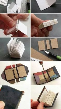 the instructions for how to make an origami book with folded pages and paper