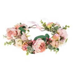 PRICES MAY VARY. Hand made item Fits most heads size, easy to wear - creates instant stunning new hair style Occasion: Bohemia floral halo headpiece is appropriate for any occasion, such as festivals, wedding, party, beach, snapshot, etc Wedding Veil Styles, Pale Pink Peonies, Flower Girl Halo, Autumn Hair Accessories, Maternity Photo Props, Floral Crown Wedding, Festival Headpiece, Floral Headdress, Jasmine Bridal