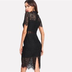 Knee-length Lace Midi Dress, Knee-length Lace Stretch Midi Dress, Knee-length Stretch Lace Midi Dress, Stretch Lace Knee-length Midi Dress, Knee-length Lace Bodycon Dress For Date Night, Fitted Knee-length Lace Dress For Date Night, Knee-length Bodycon Dress With Lace Trim For Party, Knee-length Bodycon Lace Dress, Bodycon Knee-length Lace Dress