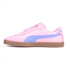 Step up your style game with the Women's Puma Club II Era Sneakers! Combining sleek design with all-day comfort, these sneakers add a touch of elegance to any outfit. Whether you're hitting the streets or just hanging out, they keep you looking sharp and feeling great! Durable leather upper, Cushioned insole for comfort, Versatile for casual and sporty looks, Flexible rubber outsole, Iconic Puma branding, Lace-up closure for a secure fit | Women's Puma Club II Era Sneakers in Pink/Purp/Gum Size Sporty Looks, Sneakers Puma, The Streets, Step Up, Hanging Out, Sleek Design, Sneakers Fashion, Womens Sneakers, Gum