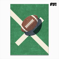 an illustration of a football on a green field by corbi879