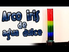 a red, green, and blue tube with the words arco iris de agua dulce