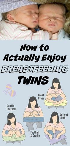 two babies sleeping next to each other with the words how to actually enjoy breastfeeding twins