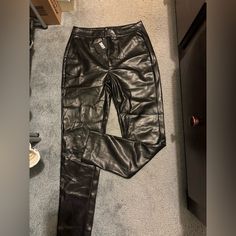 Dkny Leather Pants Size 00 Can Fit An Xxs/Xs/S New With Tags/ Never Worn The Inner Material Is Very Soft They Form The Body Really Well Black Color/ The Material Is Stretchy Jumpsuit Trousers, Black Color, Leather Pants, Pant Jumpsuit, Pants For Women, Pants, Women Shopping, Leather, Black