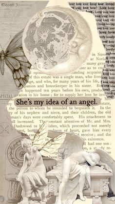 an altered collage with images of angels and the words, she's my idea of an angel