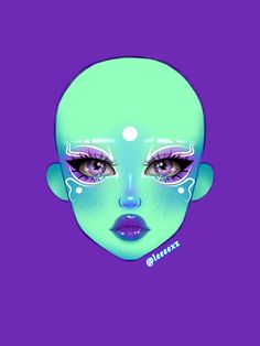 Planet her makeup aesthetic Planet Her Makeup, Purple Alien Makeup, Planet Her Aesthetic, Cute Alien Makeup, Alien Makeup Looks, Planet Makeup, Planet Her, Alien Makeup