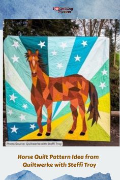 Horse Quilt Pattern Idea from  Quiltwerke with Steffi Troy Horses Theme