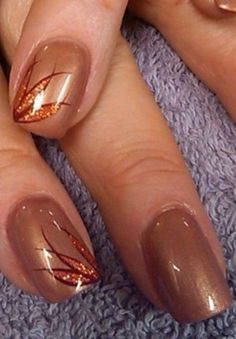 Girls Nail Designs, Fall Gel Nails, Fancy Nails Designs, Fall Acrylic Nails, Pretty Nail Art Designs, Pretty Nail Art, Short Acrylic Nails Designs