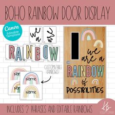 the rainbow door display includes 2 posters and 1 stickers for each individual to use