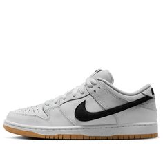 Nike SB's Dunk Gum Pack: Stylishly sleek, the White Gum and Black Gum Nike SB Dunk Low Pro boast premium tumbled leather, black nubuck swooshes, and a gum-colored outsole.  CD2563-101 (SNKR/Skate/Light/Unisex/Low Top/Non-Slip) Classic Leather Skate Shoes, Classic Nike Leather Skate Shoes, Classic Leather Nike Skate Shoes, Classic Skate Shoes With Branded Heel Counter For Streetwear, Classic Leather Skate Shoes With Cushioned Footbed, Classic White Suede Skate Shoes, Nike Leather Skate Shoes With Cushioned Footbed, Modern Nike Leather Skate Shoes, Top Gum