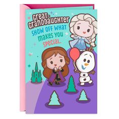 a greeting card with an image of two cartoon characters