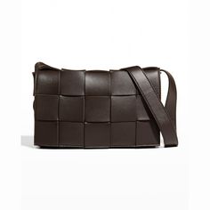 Bottega Veneta crossbody bag in large-scale intrecciato woven napa leather. Adjustable shoulder strap; 55cm / 21.7" drop Flap top with magnetic closure. Single interior zipped pocket 5.9"H x 9.1"W x 2.2"D. Made in Italy. Bottega Veneta Cassette Bag, Bottega Veneta Crossbody Bag, Bottega Veneta Cassette, Italian Culture, Monogrammed Items, Magnetic Closure, Bottega Veneta, Neiman Marcus, Messenger Bag