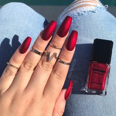 Red Manicure, Red Acrylic Nails, Fall Nail Art Designs, Colorful Nails, Red Nail, Ballerina Nails, Fall Nail Art, Acrylic Nails Coffin, Nail Arts