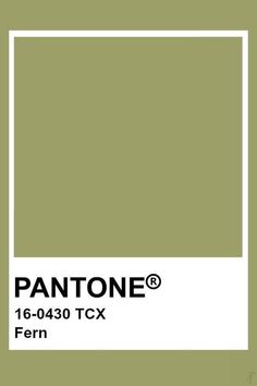 pantone's green color is shown with the text, ` 16 00 tcx fern