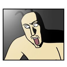 an animated image of a man with his mouth open